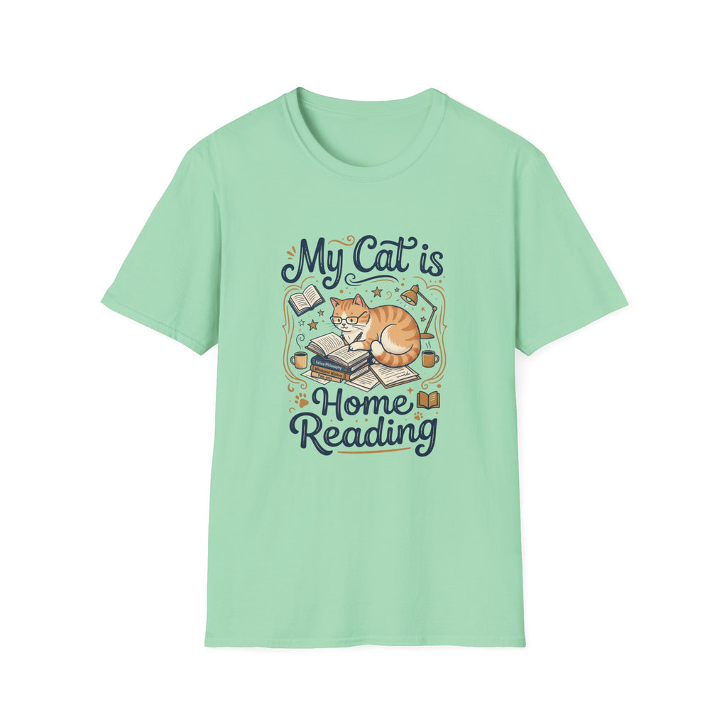Cat at Home Reading T-shirt
