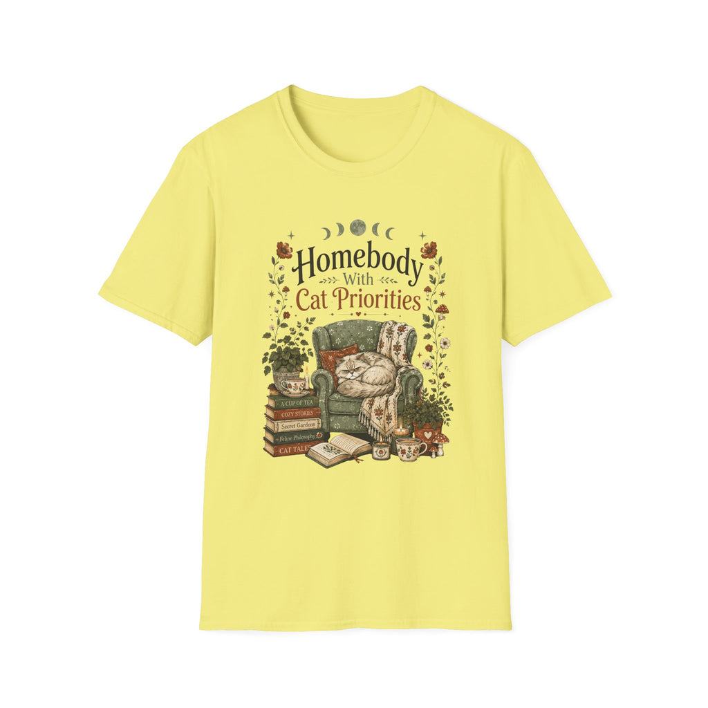 Homebody with Cat Priorities T-shirt