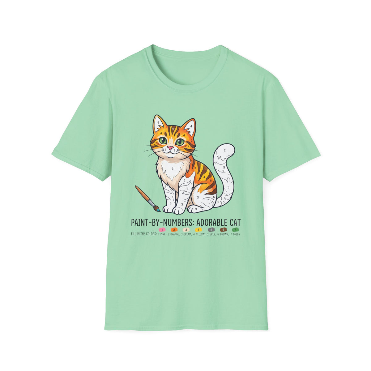 Paint by Numbers Cat T-Shirt