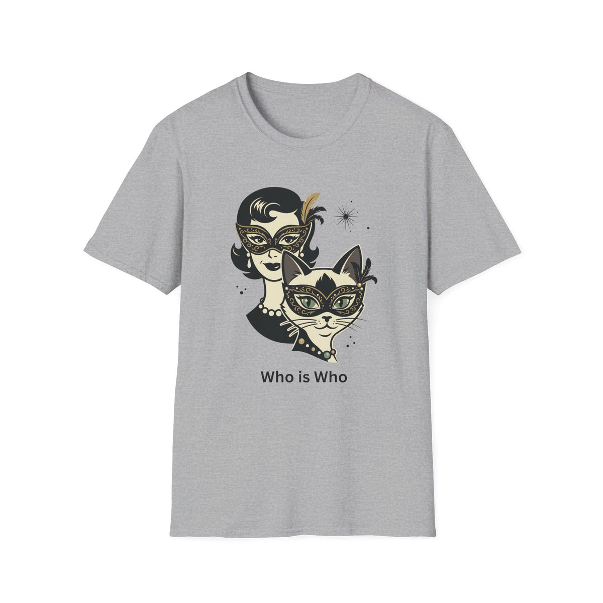 Who is Who Masquerade Mask T-Shirt