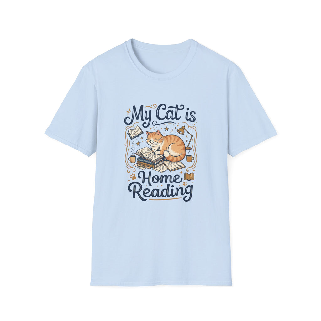 Cat at Home Reading T-shirt