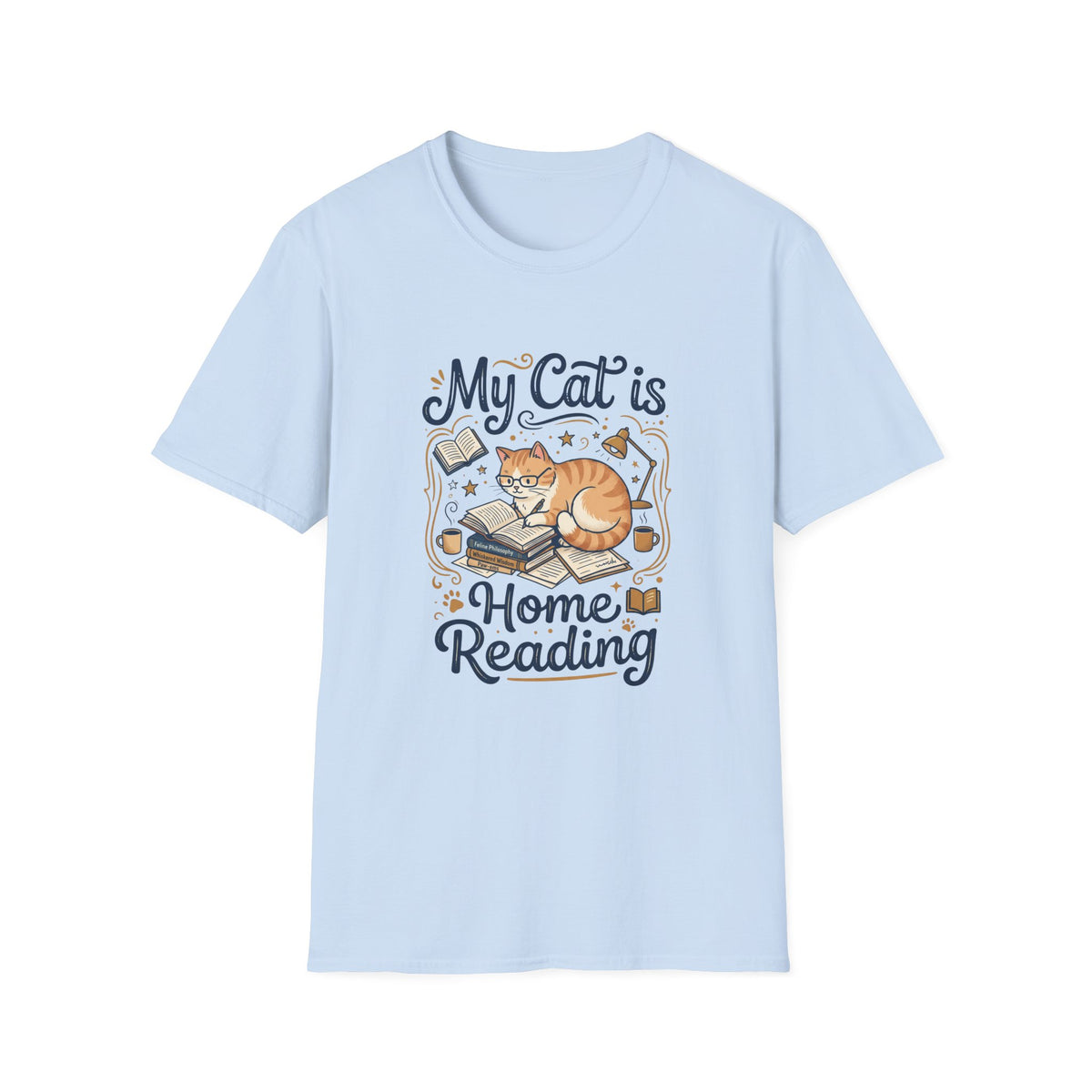 Cat at Home Reading T-shirt