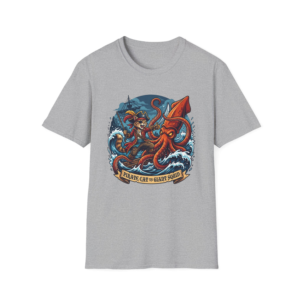 Pirate Cat v Giant Squid T-Shirt