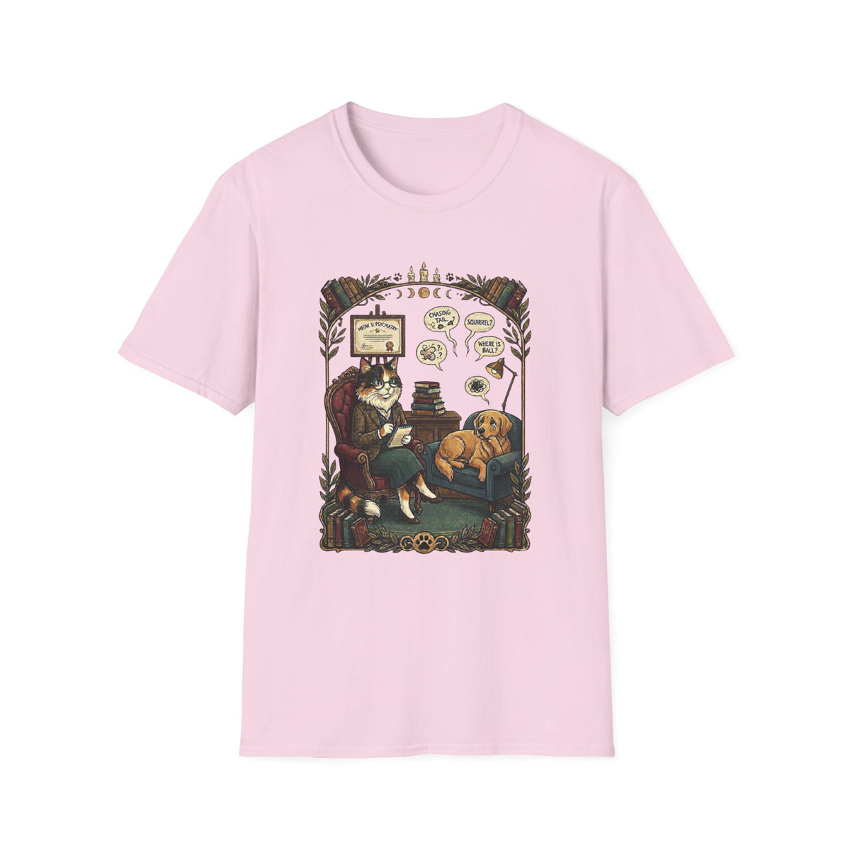 Cat Psychiatrist Dog Patient T-shirt