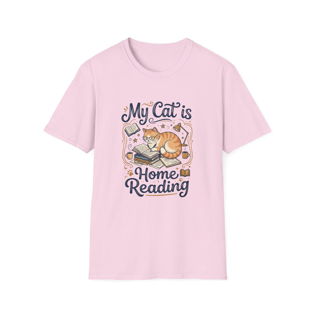 Cat at Home Reading T-shirt