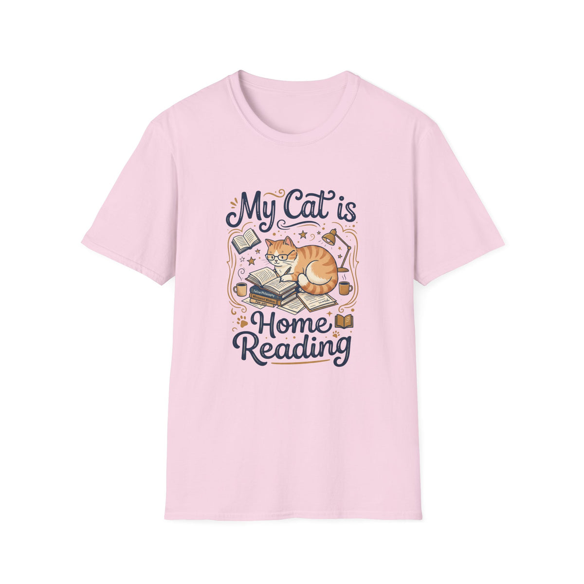 Cat at Home Reading T-shirt