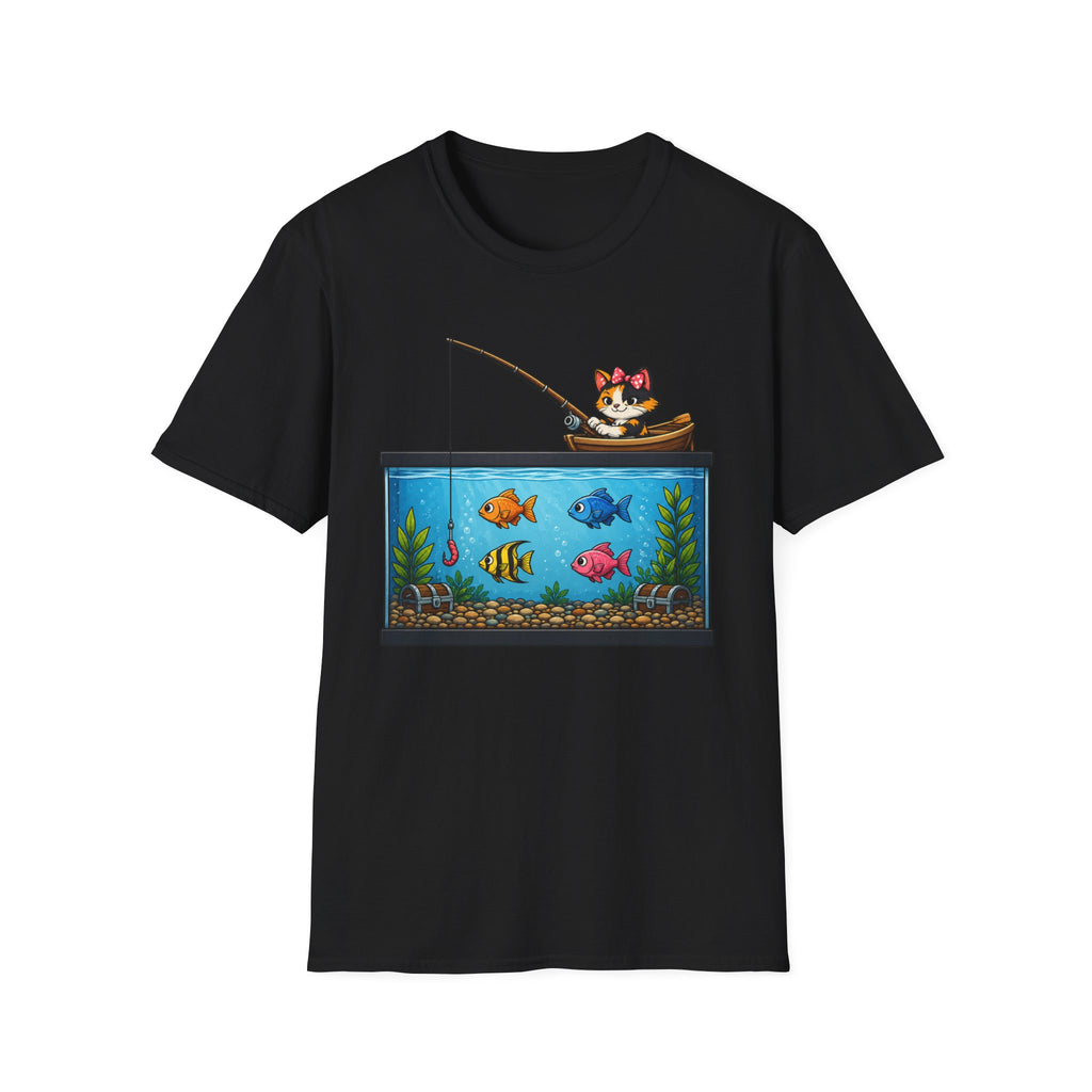 Cat fishing in Fish Tank T-shirt