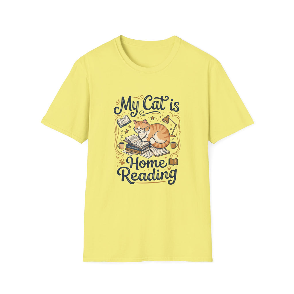 Cat at Home Reading T-shirt