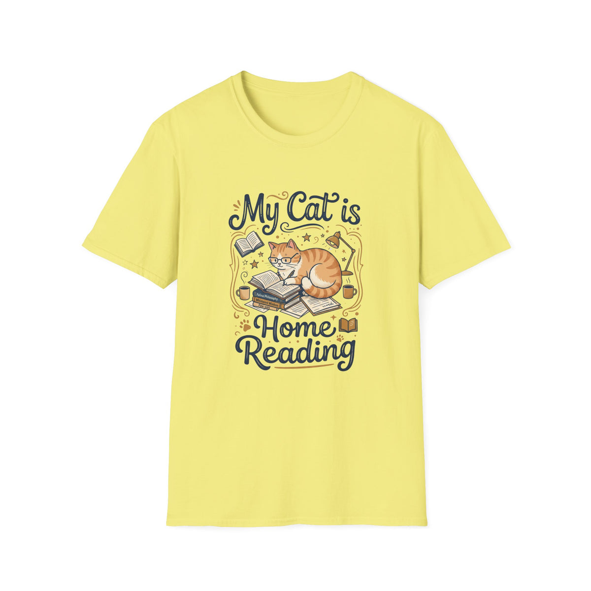 Cat at Home Reading T-shirt