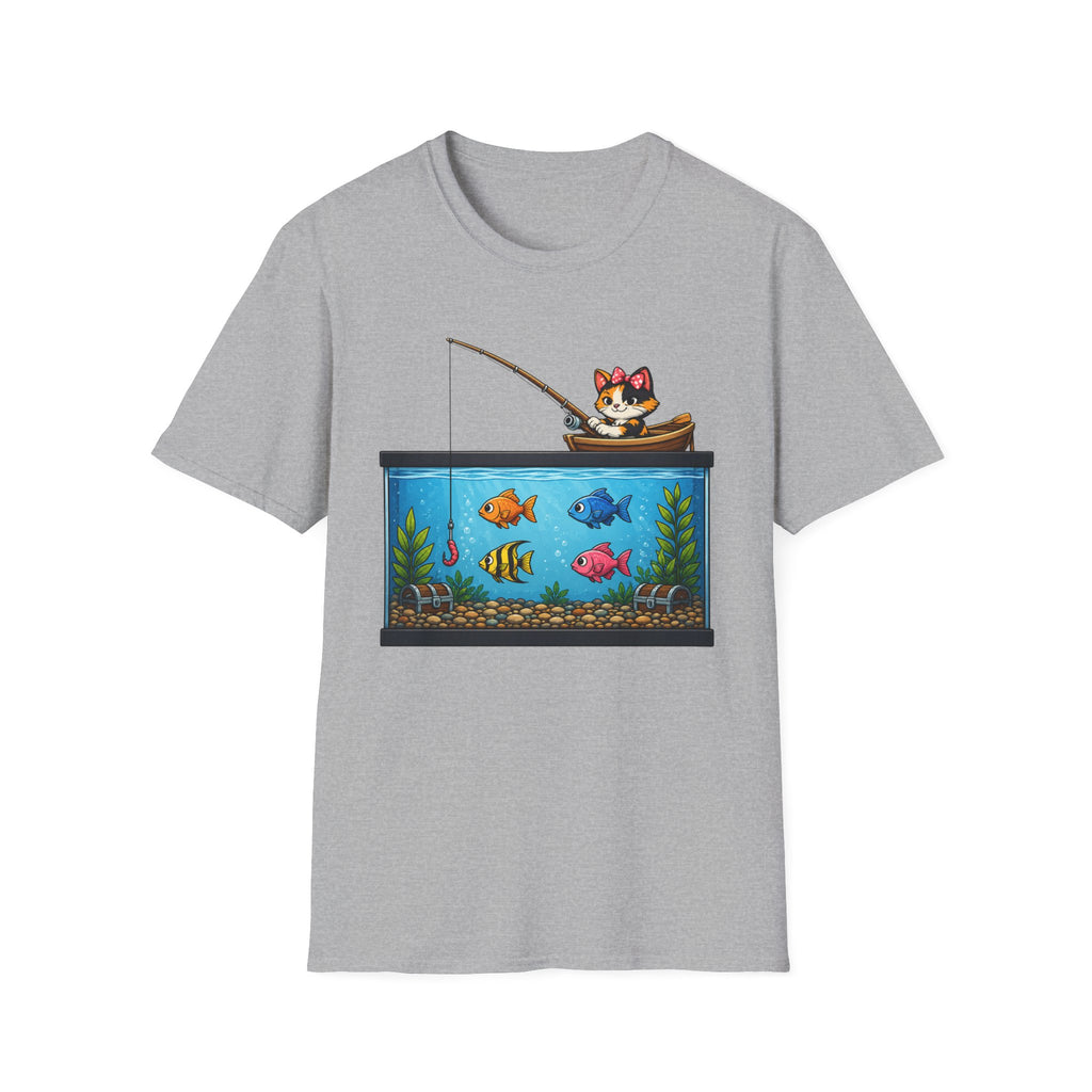 Cat fishing in Fish Tank T-shirt