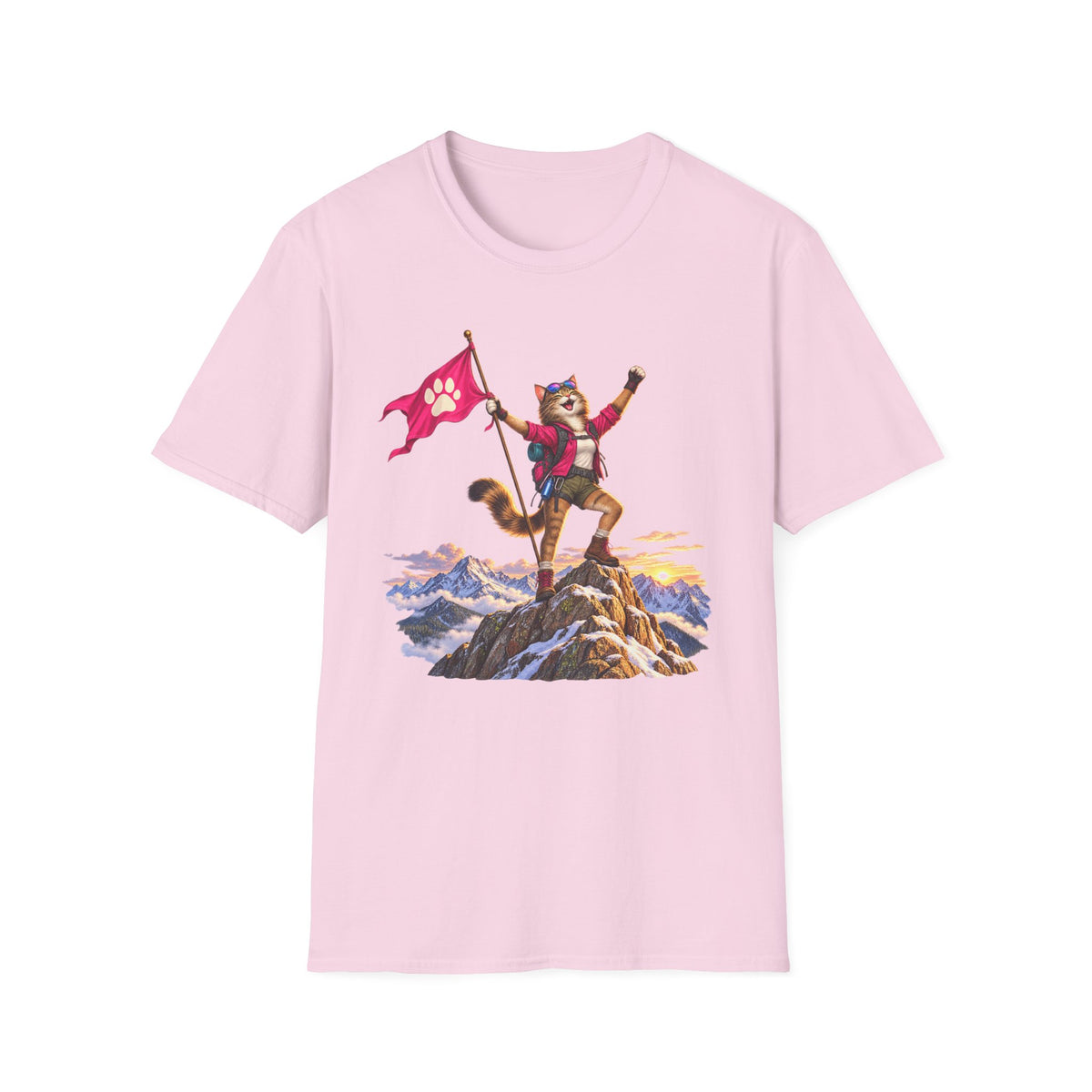 Cat Victorious on Mountain Top T-Shirt