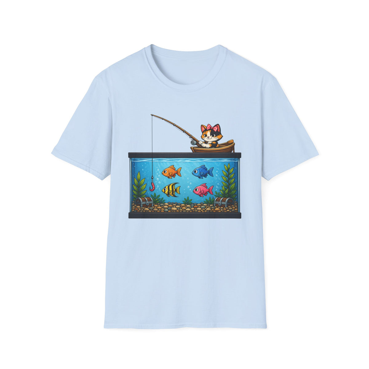 Cat fishing in Fish Tank T-shirt