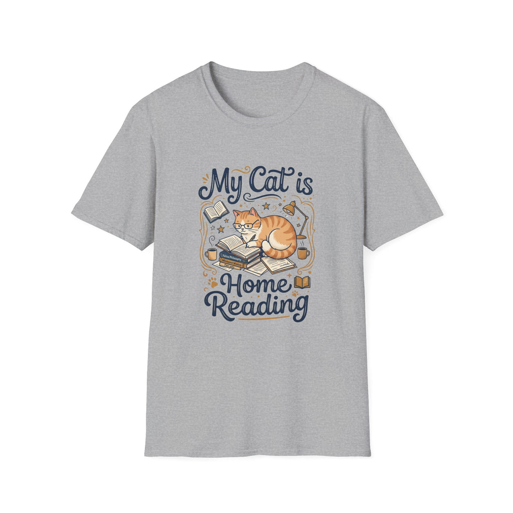 Cat at Home Reading T-shirt