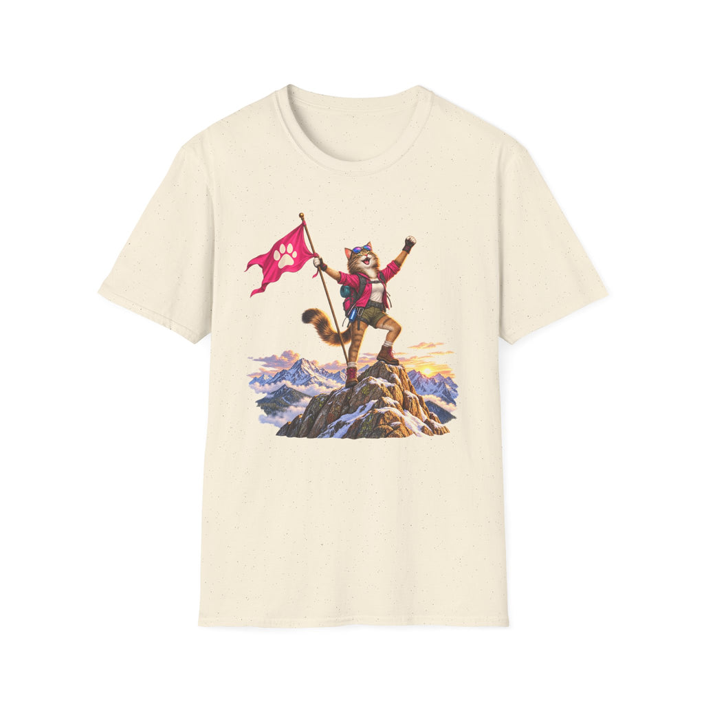 Cat Victorious on Mountain Top T-Shirt