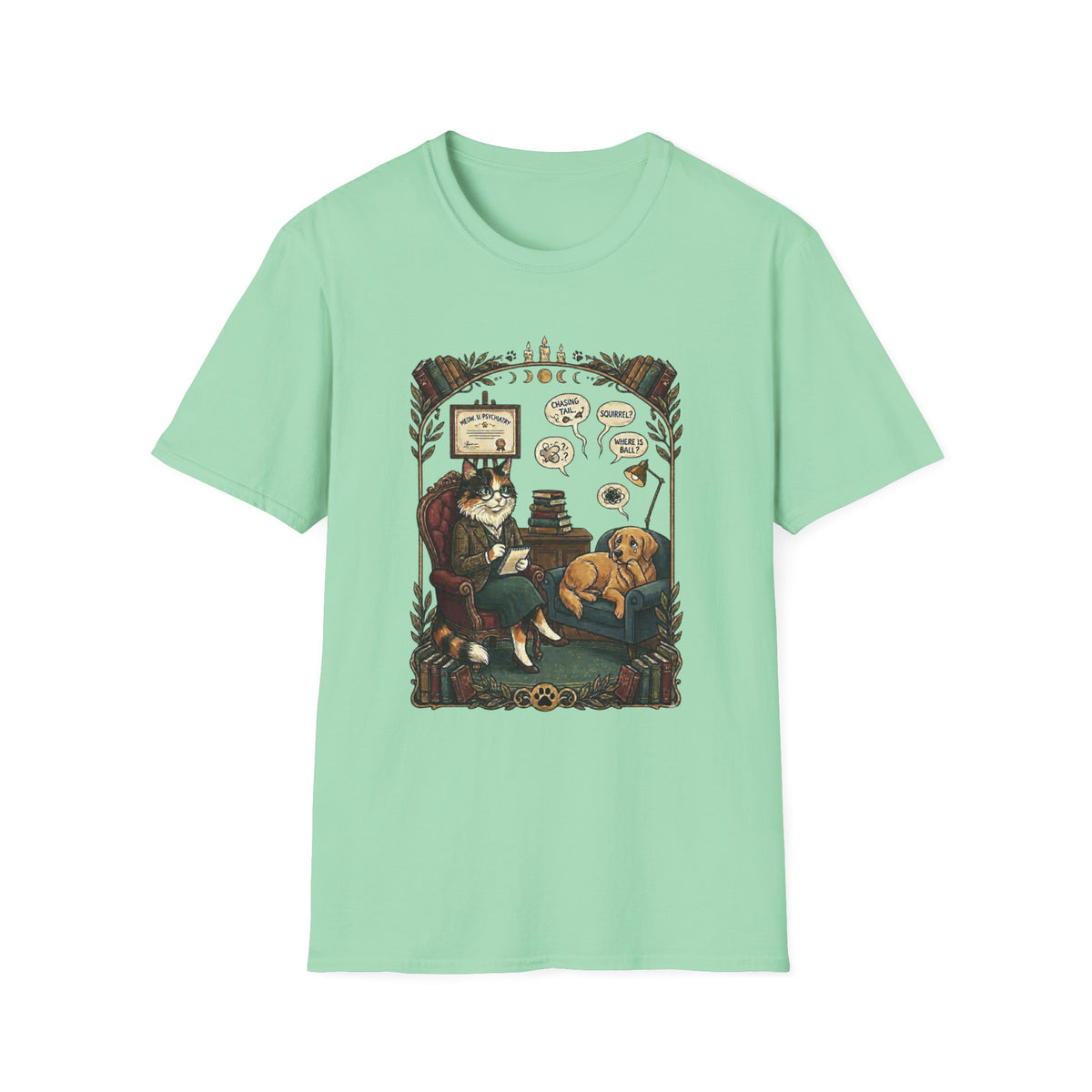 Cat Psychiatrist Dog Patient T-shirt