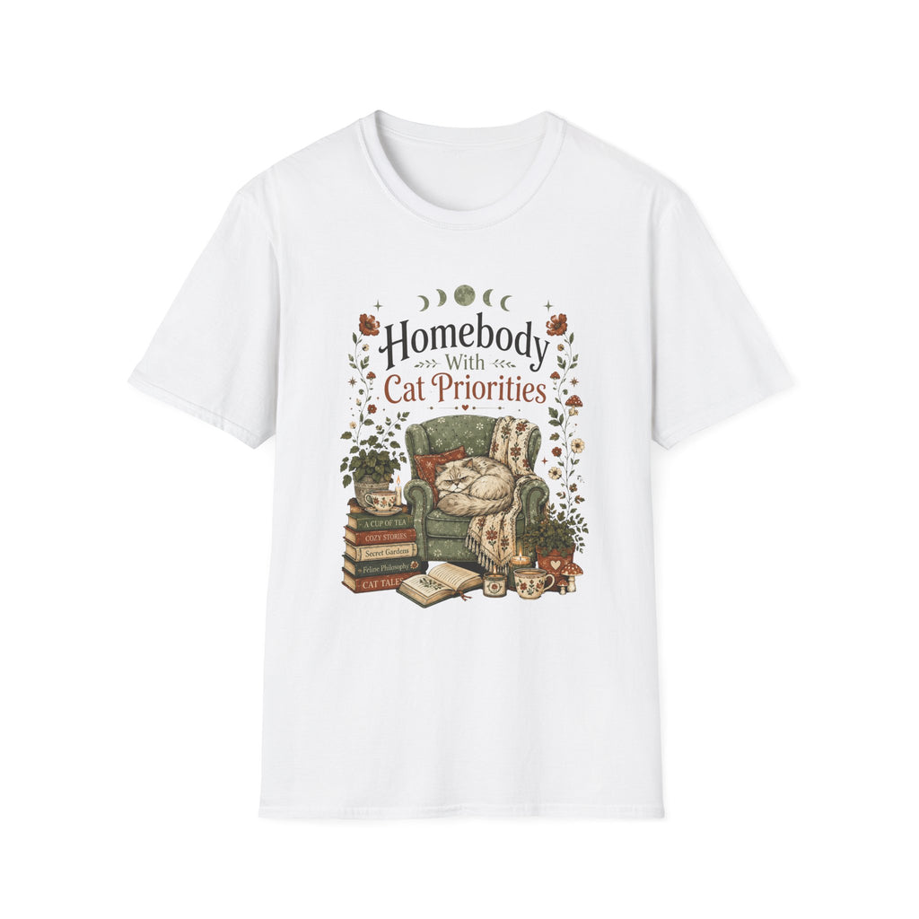 Homebody with Cat Priorities T-shirt