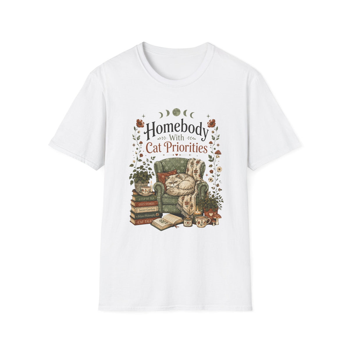 Homebody with Cat Priorities T-shirt