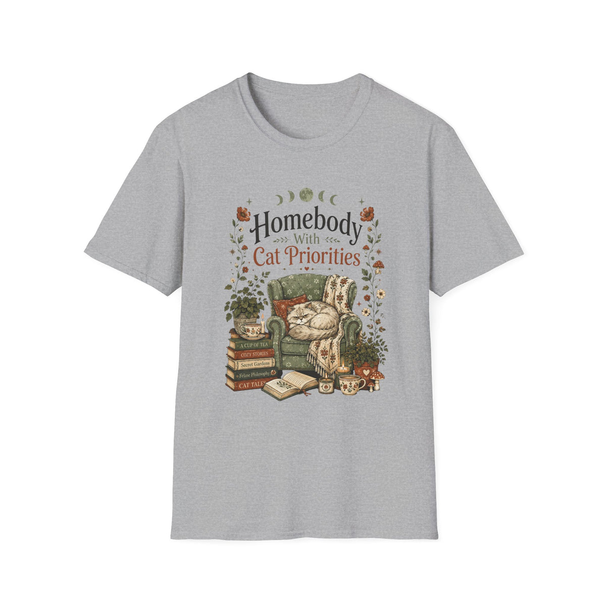 Homebody with Cat Priorities T-shirt