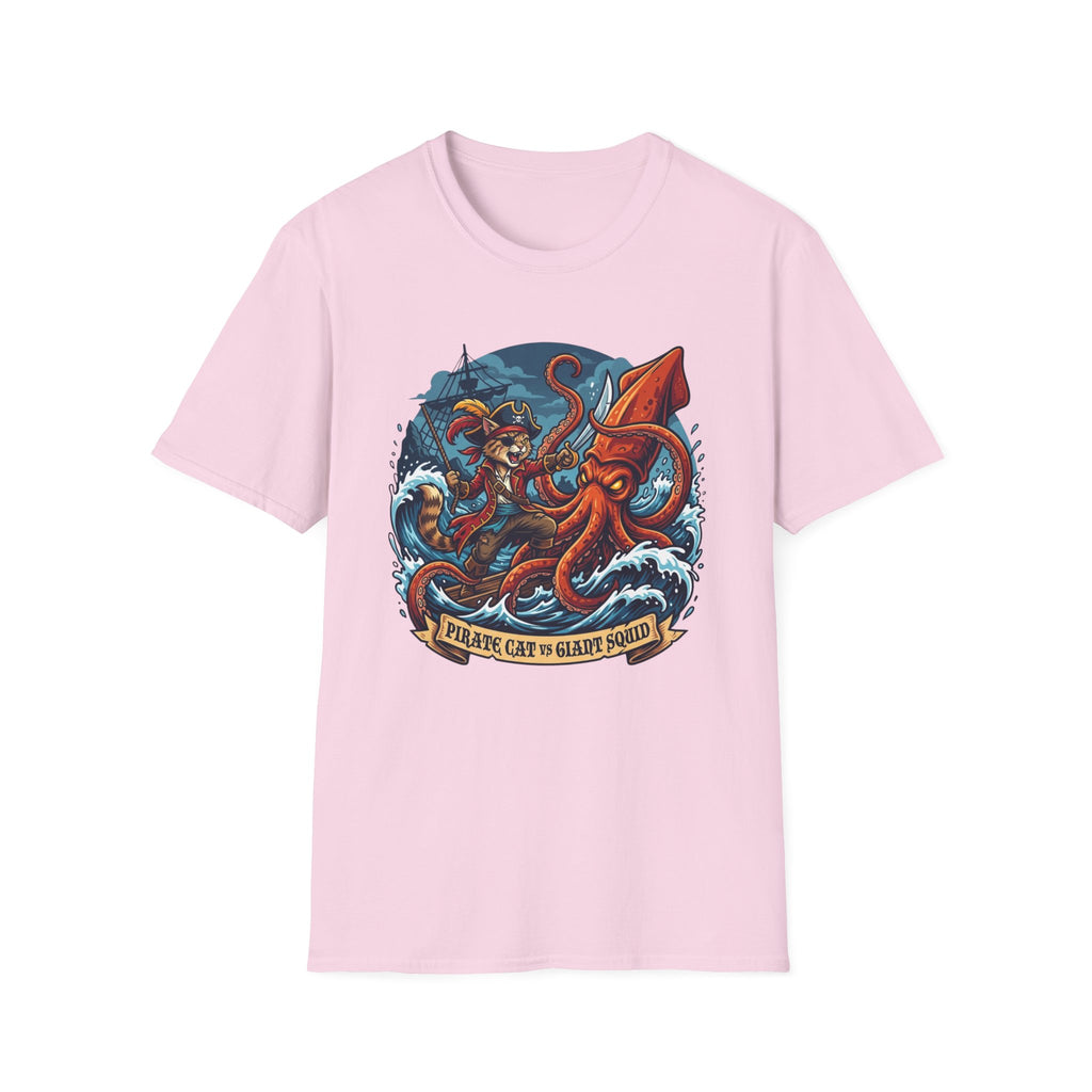 Pirate Cat v Giant Squid T-Shirt