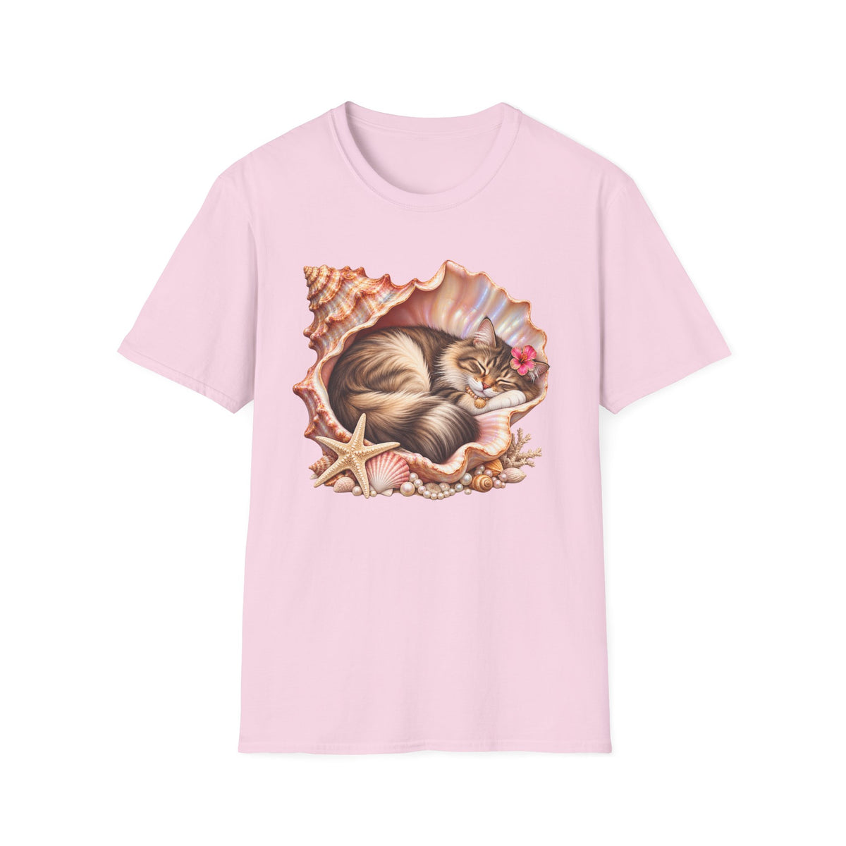 Cat in Seashell T-Shirt