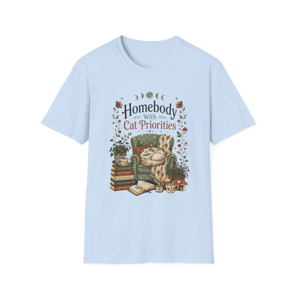 Homebody with Cat Priorities T-shirt