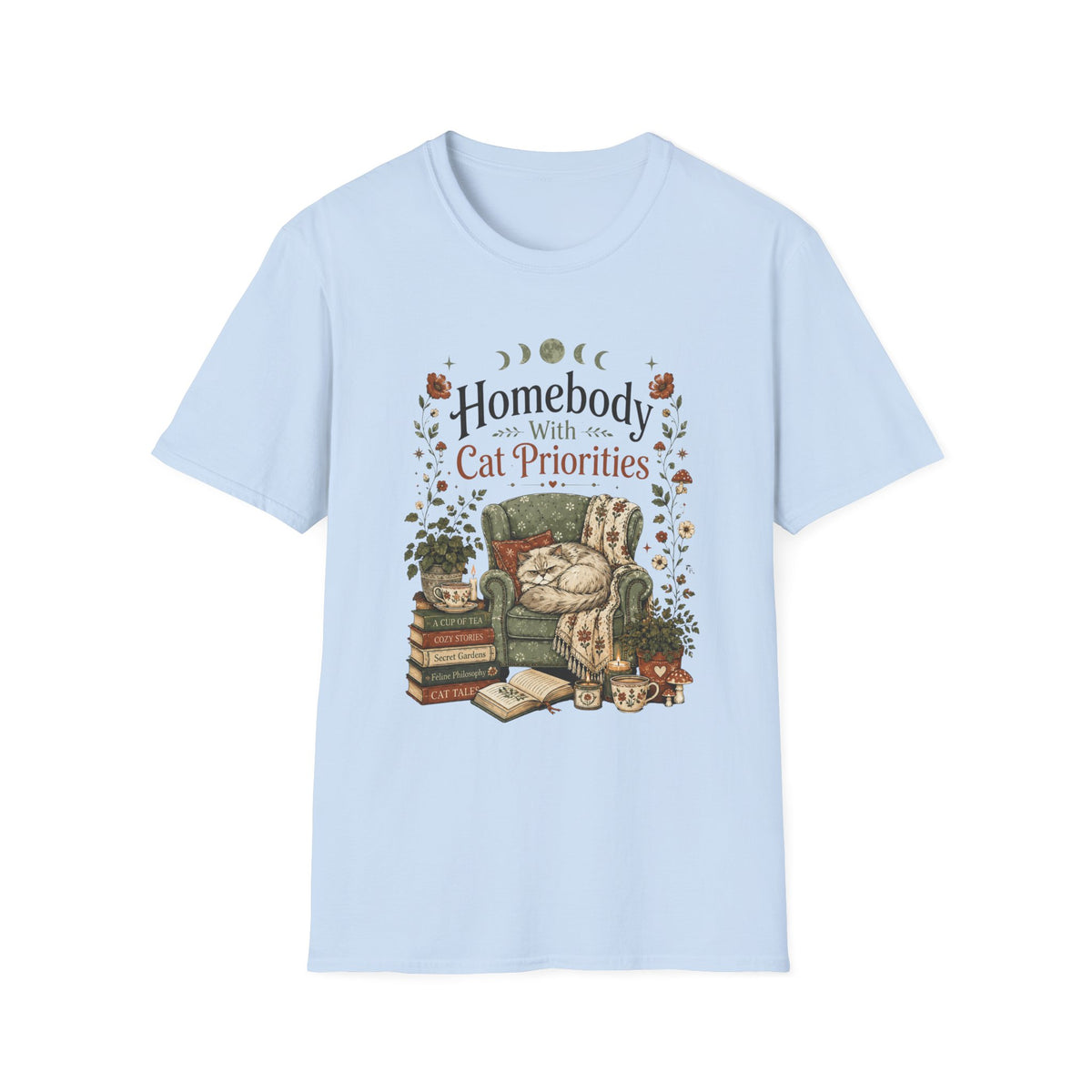 Homebody with Cat Priorities T-shirt