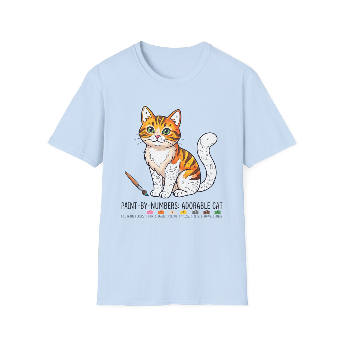Paint by Numbers Cat T-Shirt