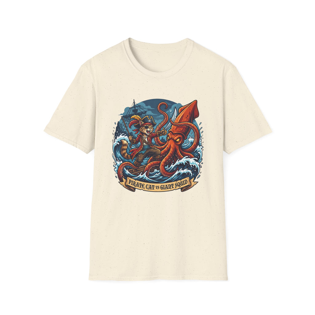 Pirate Cat v Giant Squid T-Shirt