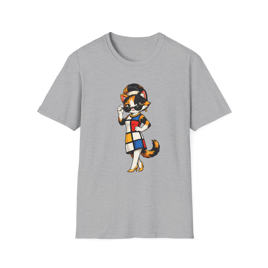 Cat in 1960s Mondrian Dress T-shirt