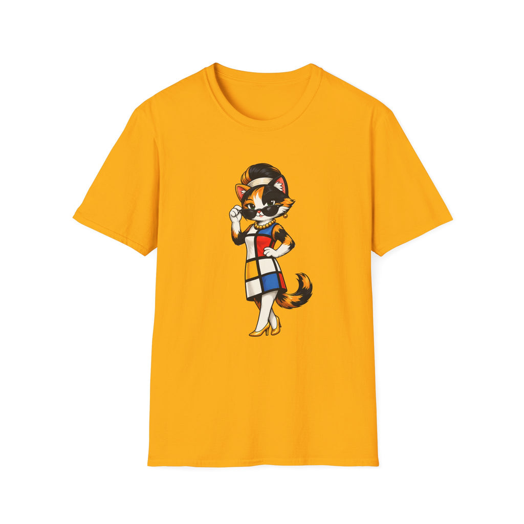 Cat in 1960s Mondrian Dress T-shirt