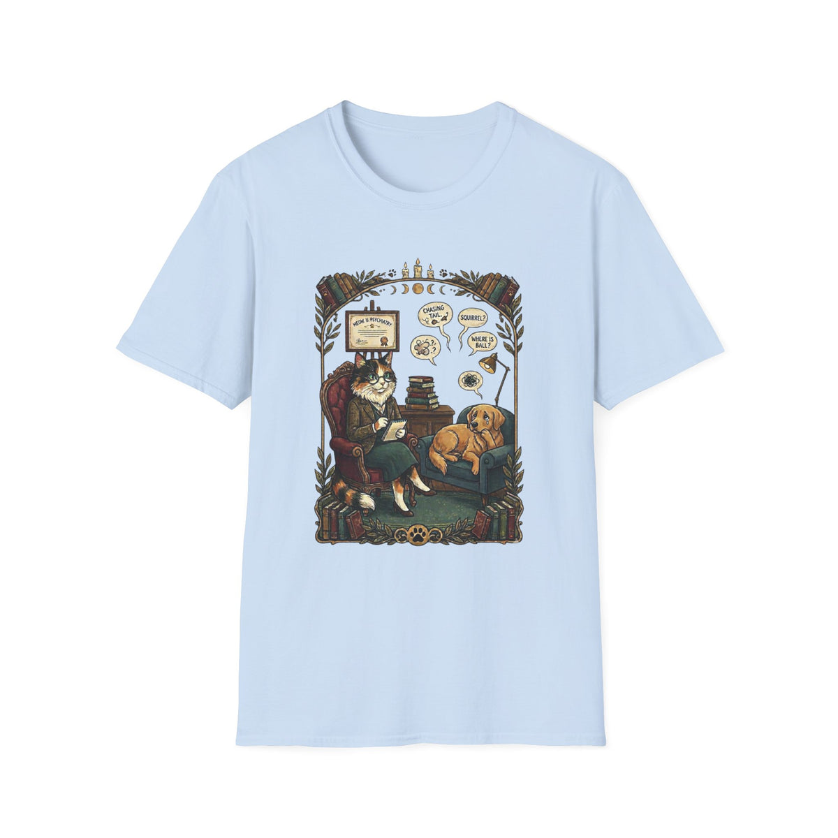 Cat Psychiatrist Dog Patient T-shirt