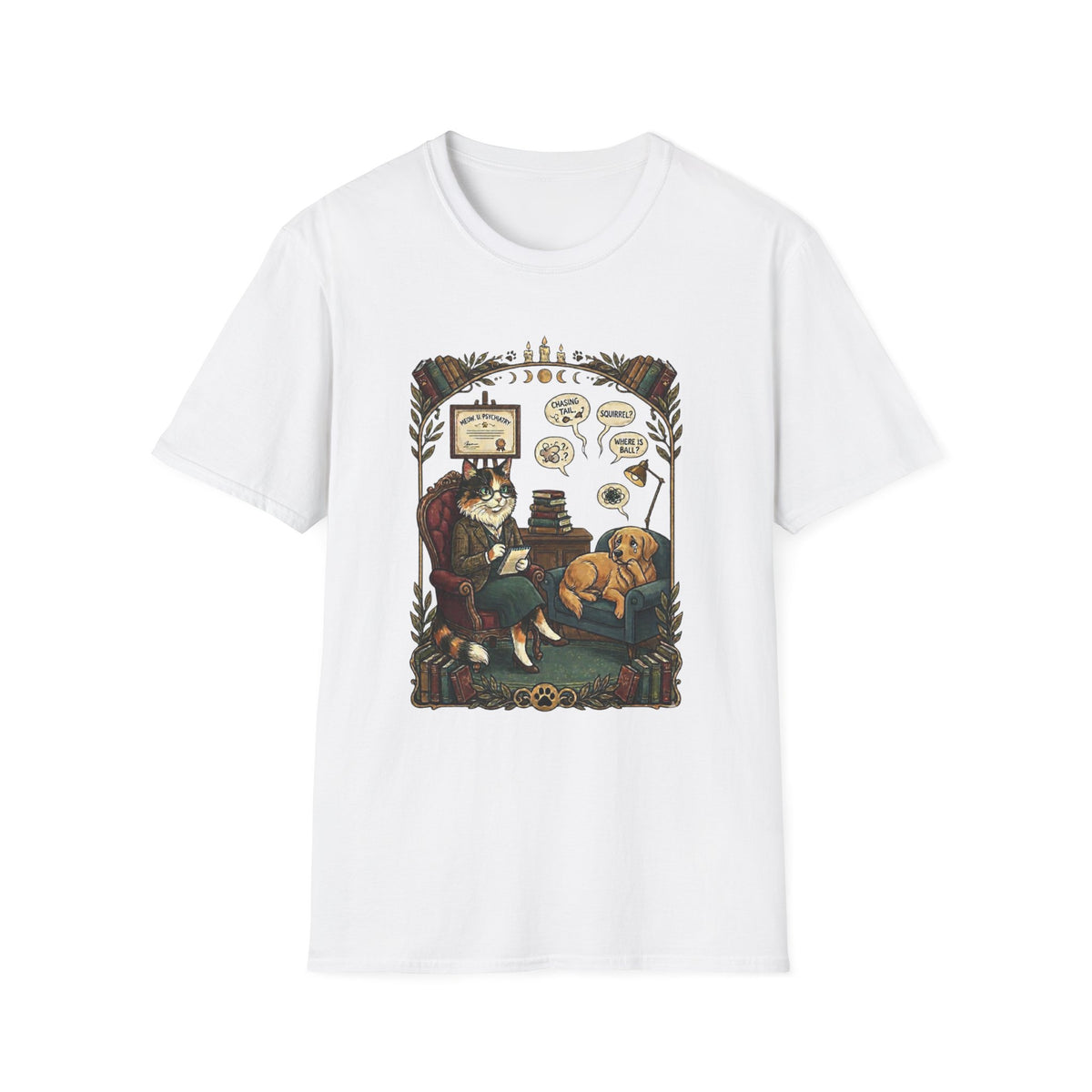 Cat Psychiatrist Dog Patient T-shirt