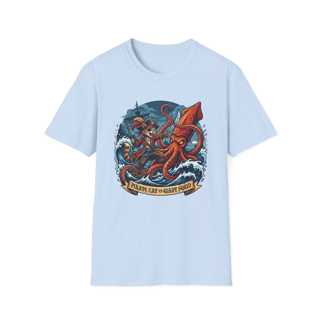 Pirate Cat v Giant Squid T-Shirt
