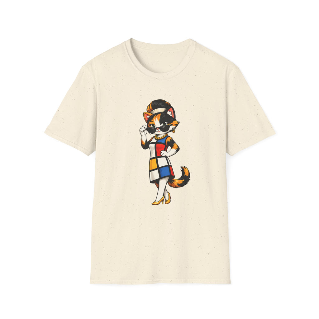 Cat in 1960s Mondrian Dress T-shirt