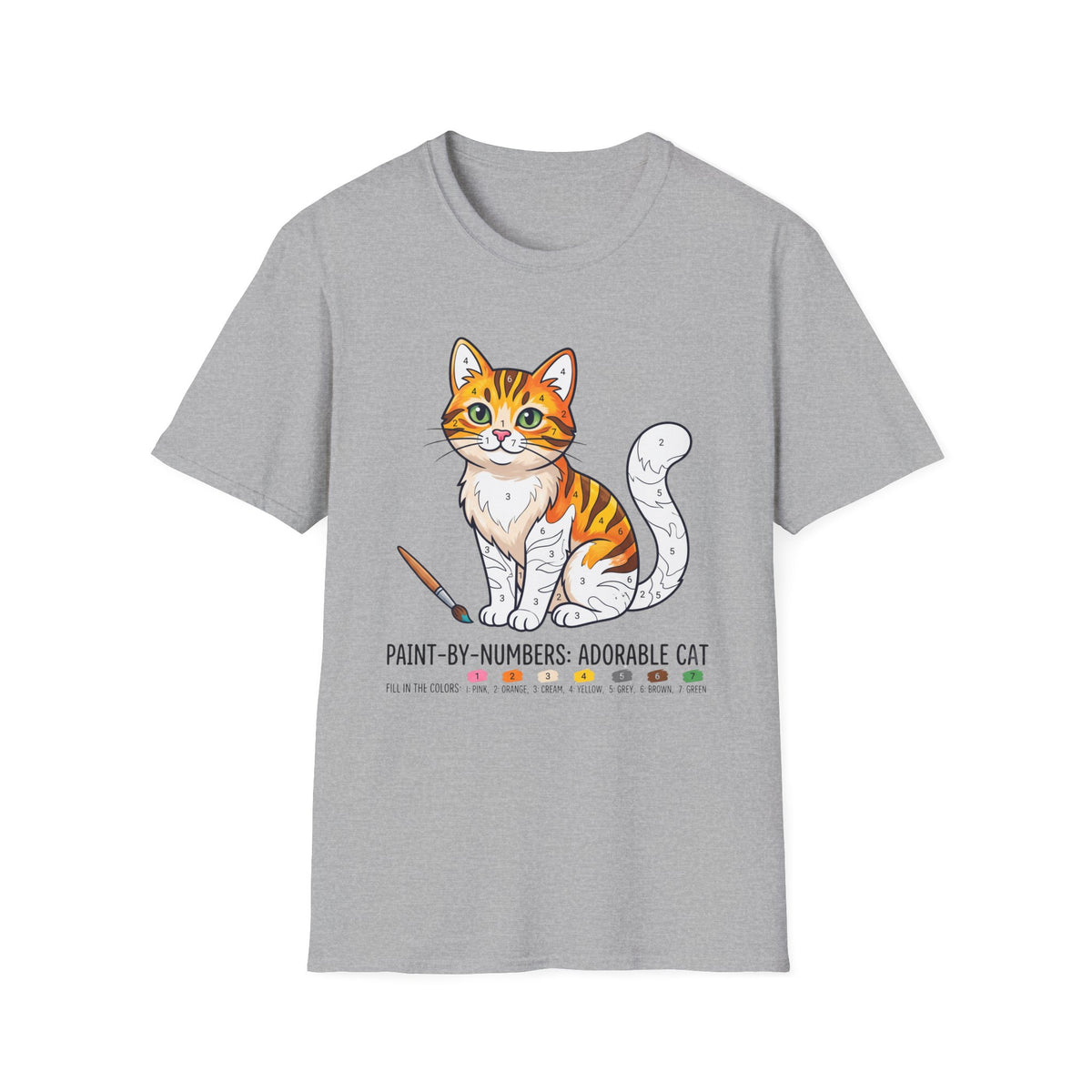 Paint by Numbers Cat T-Shirt