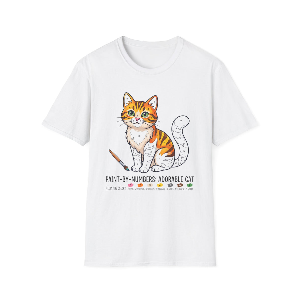 Paint by Numbers Cat T-Shirt