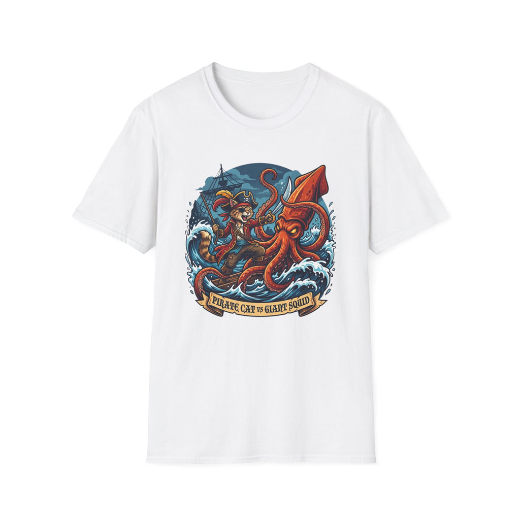 Pirate Cat v Giant Squid T-Shirt