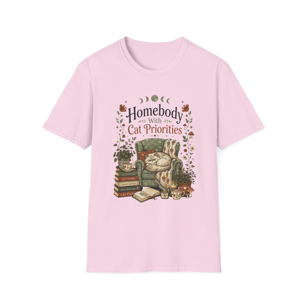 Homebody with Cat Priorities T-shirt