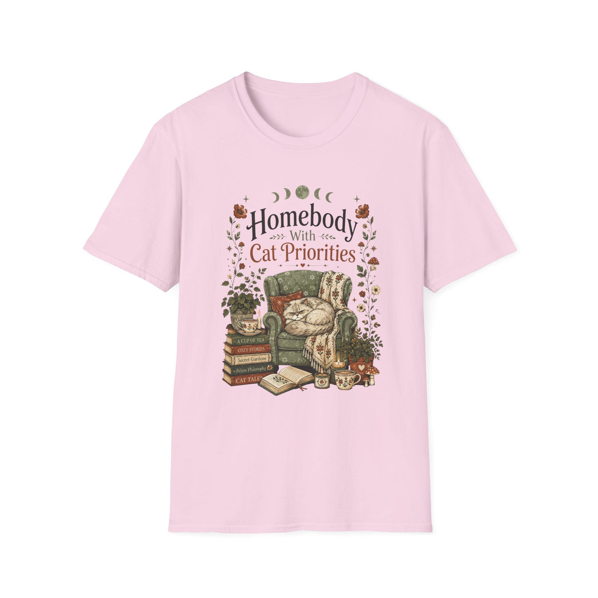 Homebody with Cat Priorities T-shirt