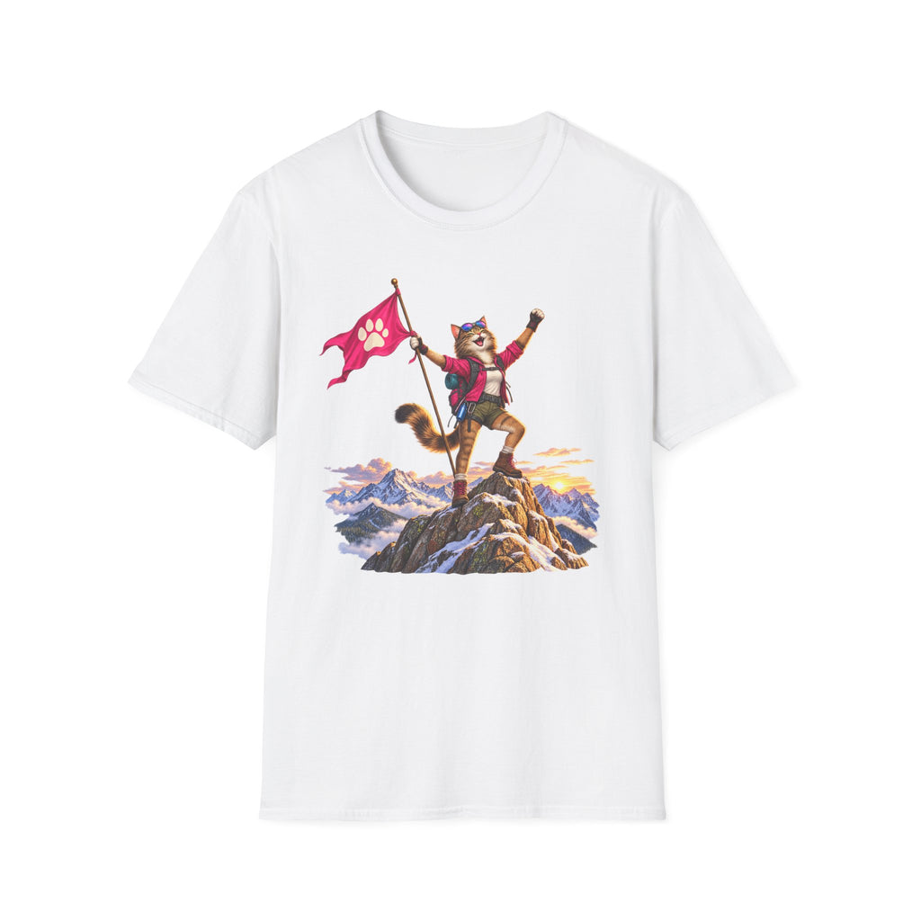 Cat Victorious on Mountain Top T-Shirt