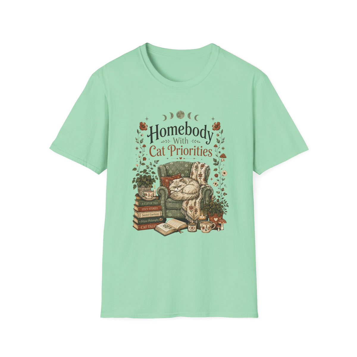 Homebody with Cat Priorities T-shirt