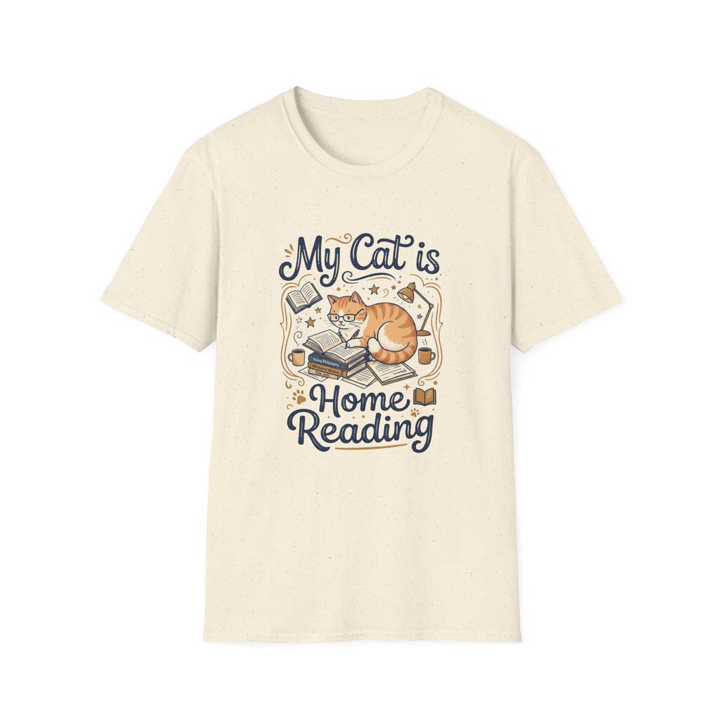 Cat at Home Reading T-shirt