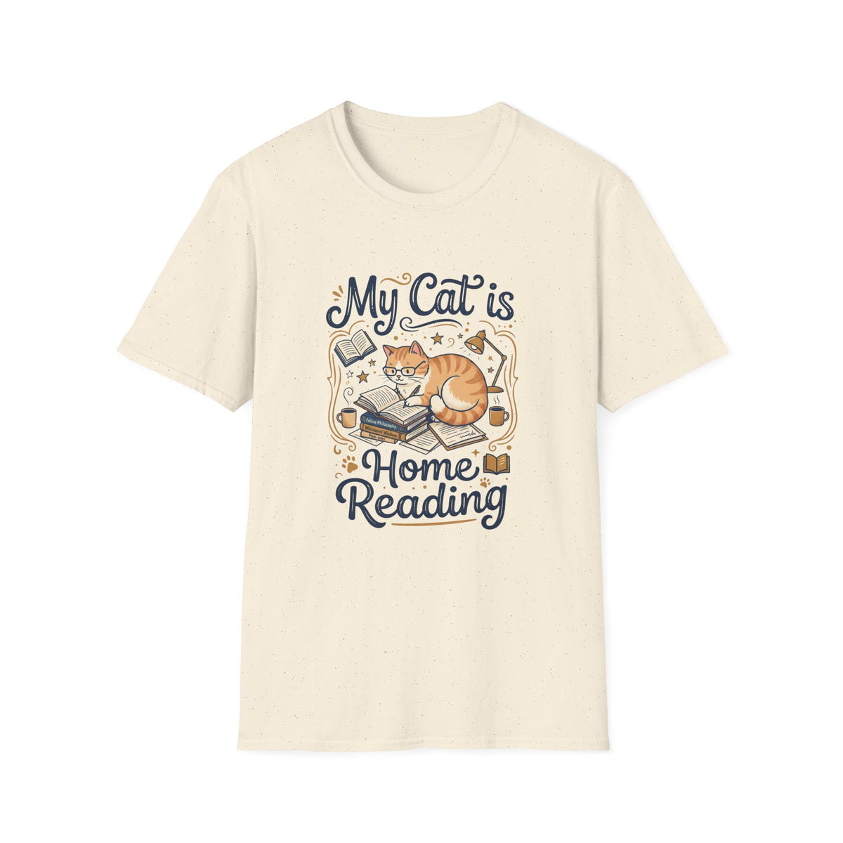 Cat at Home Reading T-shirt