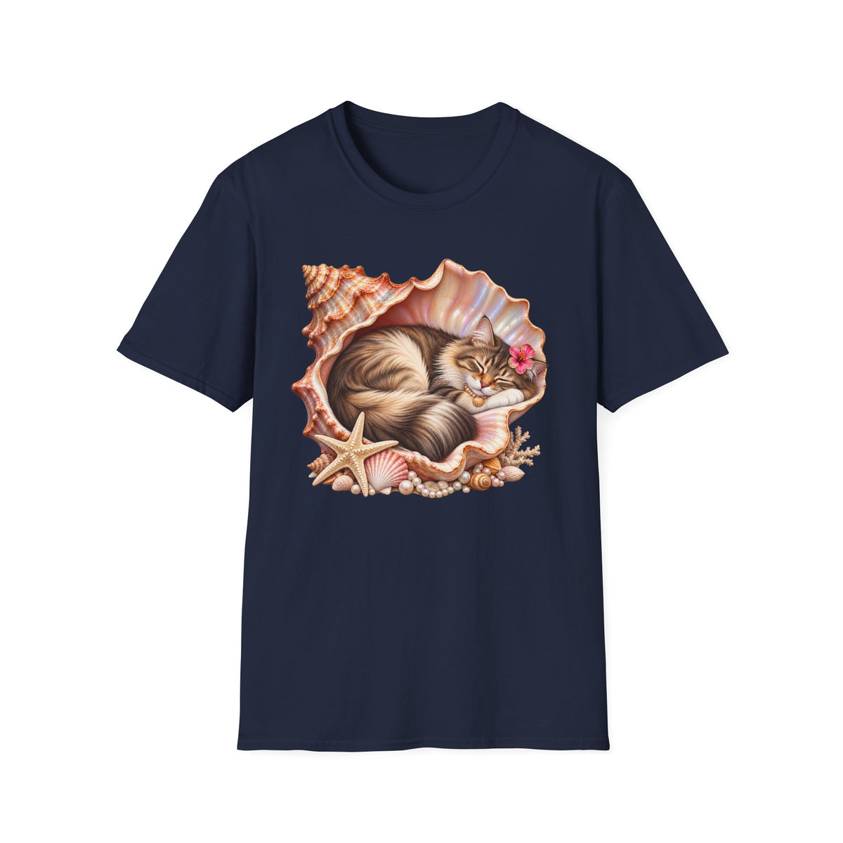 Cat in Seashell T-Shirt