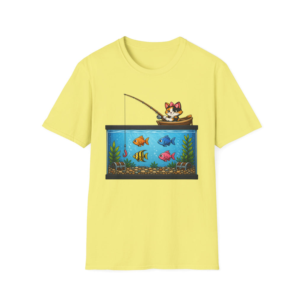 Cat fishing in Fish Tank T-shirt